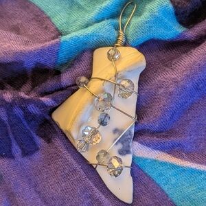 Wire-Wrapped Pendant with Crystal Accents